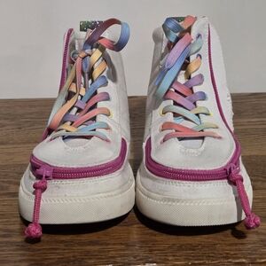 Billy Kids' White Sneakers with Rainbow Accents